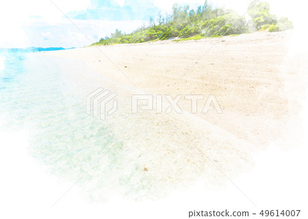 海灘水彩島在沖繩島Waterjima 49614007