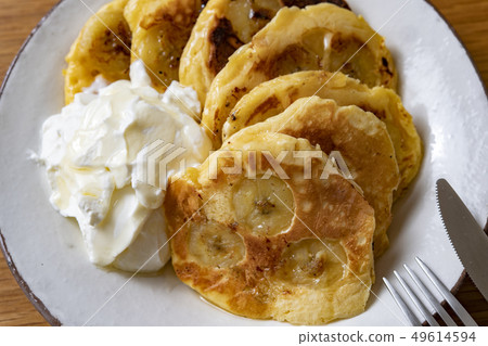 Banana Pancake and Yogurt Yogurt 49614594