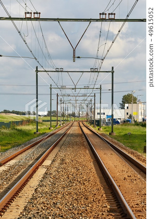 Railway tracks straight section 49615052