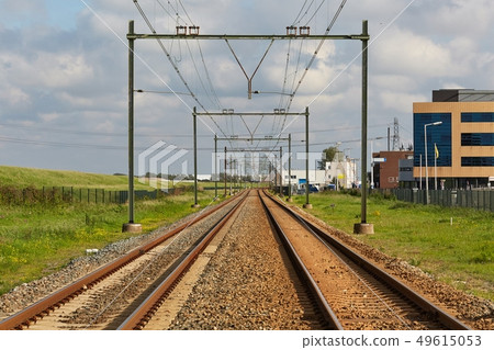 Railway tracks straight section 49615053