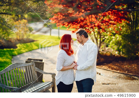 elegant family in a park 49615900
