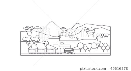 Russia, Baikal line travel skyline set. Russia, Baikal outline city vector illustration, symbol 49616378