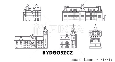 Poland, Bydgoszcz line travel skyline set. Poland, Bydgoszcz outline city vector illustration 49616613