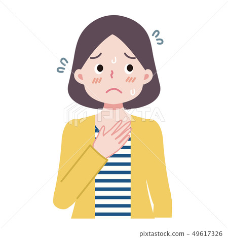 Woman worries nervous tension Woman worries nervous tension 49617326