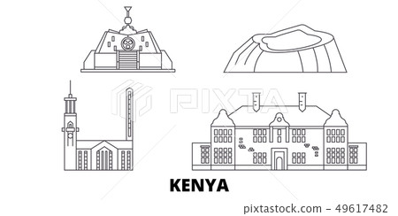 Kenya, Nairobi line travel skyline set. Kenya, Nairobi outline city vector illustration, symbol 49617482