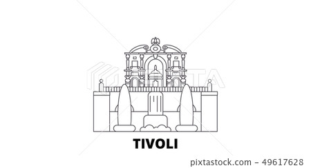 Italy, Tivoli, Villa D'este line travel skyline set. Italy, Tivoli, Villa D'este outline city vector Italy, Tivoli, Villa D'este line travel skyline set. Italy, Tivoli, Villa D'este outline city vector 49617628