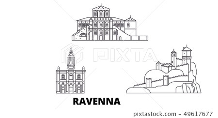 Italy, Ravenna line travel skyline set. Italy, Ravenna outline city vector illustration, symbol 49617677