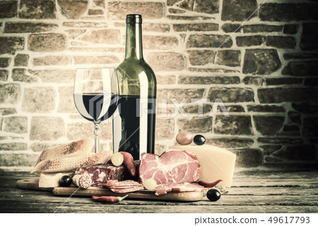 Vintage Wine, Cheese and Meat 49617793
