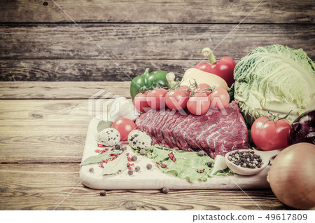 Vintage Fresh Meat, Vegetables and Spices Vintage Fresh Meat, Vegetables and Spices 49617809