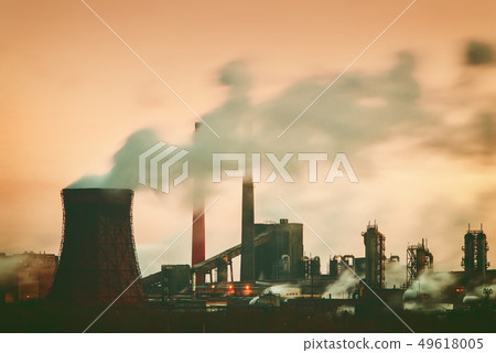 Industrial Landscape with Factory 49618005