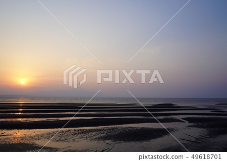 Afternoon sea coast in the afternoon when beautiful tideland is beautiful 49618701