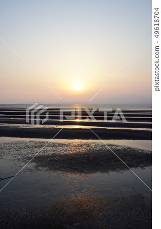 Afternoon sea coast in the afternoon when beautiful tideland is beautiful 49618704