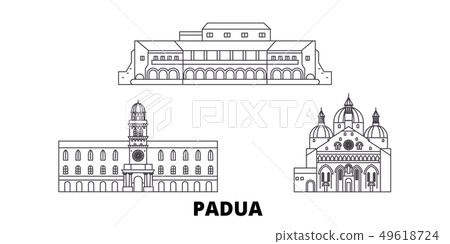 Italy, Padua line travel skyline set. Italy, Padua outline city vector illustration, symbol, travel 49618724