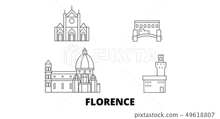Italy, Florence City line travel skyline set. Italy, Florence City outline city vector illustration Italy, Florence City line travel skyline set. Italy, Florence City outline city vector illustration 49618807