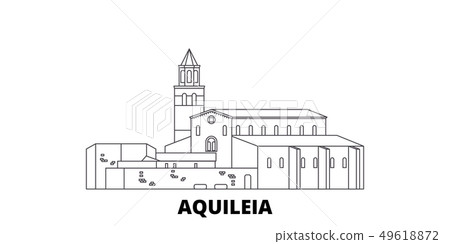 Italy, Aquileia line travel skyline set. Italy, Aquileia outline city vector illustration, symbol Italy, Aquileia line travel skyline set. Italy, Aquileia outline city vector illustration, symbol 49618872