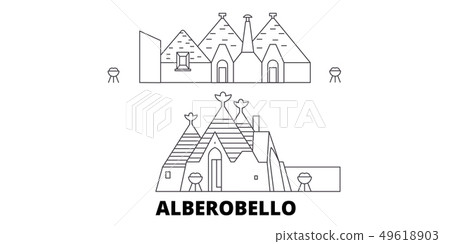 Italy, Alberobello line travel skyline set. Italy, Alberobello outline city vector illustration 49618903