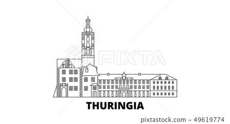Germany, Thuringia line travel skyline set. Germany, Thuringia outline city vector illustration Germany, Thuringia line travel skyline set. Germany, Thuringia outline city vector illustration 49619774