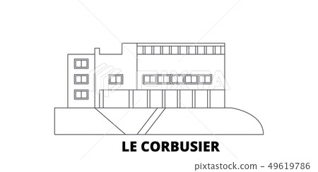 Germany, Stuttgart, Le Corbusier line travel skyline set. Germany, Stuttgart, Le Corbusier outline Germany, Stuttgart, Le Corbusier line travel skyline set. Germany, Stuttgart, Le Corbusier outline 49619786