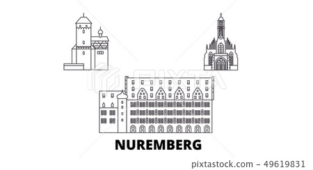 Germany, Nuremberg line travel skyline set. Germany, Nuremberg outline city vector illustration 49619831