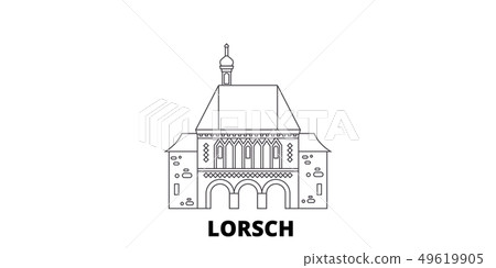 Germany, Lorsch line travel skyline set. Germany, Lorsch outline city vector illustration, symbol 49619905