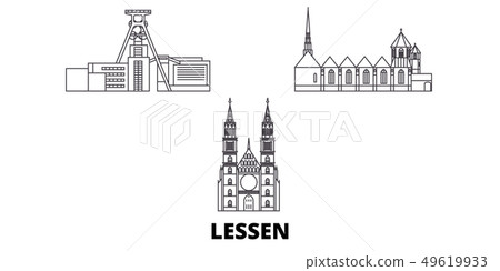 Germany, Lessen line travel skyline set. Germany, Lessen outline city vector illustration, symbol Germany, Lessen line travel skyline set. Germany, Lessen outline city vector illustration, symbol 49619933