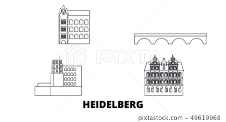 Germany, Heidelberg line travel skyline set. Germany, Heidelberg outline city vector illustration Germany, Heidelberg line travel skyline set. Germany, Heidelberg outline city vector illustration 49619968