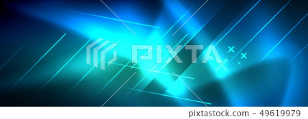 Neon glowing techno lines, hi-tech futuristic 49619979