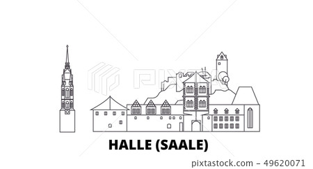 Germany, Halle (Saale) line travel skyline set. Germany, Halle (Saale) outline city vector Germany, Halle (Saale) line travel skyline set. Germany, Halle (Saale) outline city vector 49620071