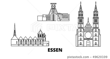 Germany, Essen line travel skyline set. Germany, Essen outline city vector illustration, symbol Germany, Essen line travel skyline set. Germany, Essen outline city vector illustration, symbol 49620109