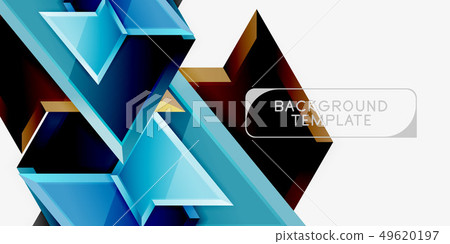 Bright colorful triangular poly 3d 49620197