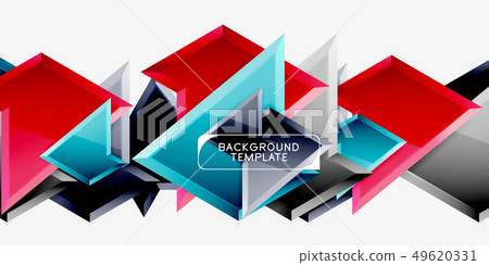 Bright colorful triangular poly 3d 49620331