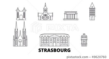 France, Strasbourg line travel skyline set. France, Strasbourg outline city vector illustration France, Strasbourg line travel skyline set. France, Strasbourg outline city vector illustration 49620760