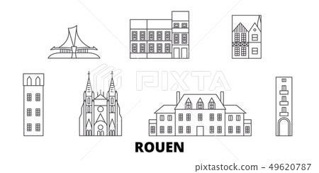 France, Rouen line travel skyline set. France, Rouen outline city vector illustration, symbol 49620787