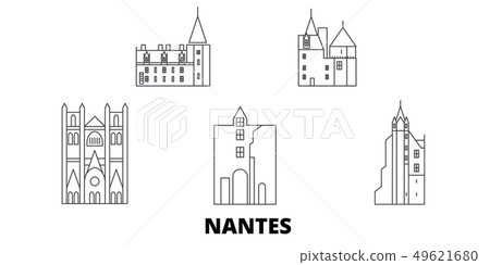 France, Nantes line travel skyline set. France, Nantes outline city vector illustration, symbol 49621680