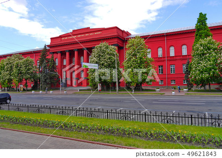 The facade of the red building of Kyiv National Ta The facade of the red building of Kyiv National Ta 49621843