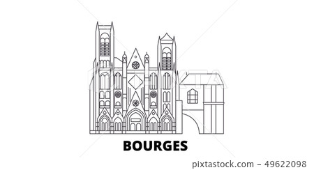 France, Bourges line travel skyline set. France, Bourges outline city vector illustration, symbol France, Bourges line travel skyline set. France, Bourges outline city vector illustration, symbol 49622098