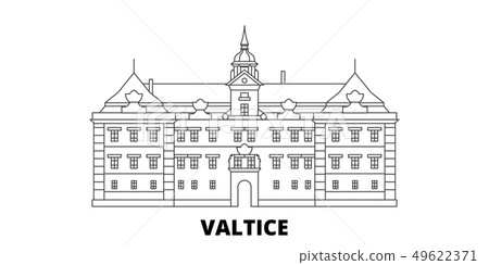 Czech Republic, Valtice line travel skyline set. Czech Republic, Valtice outline city vector 49622371