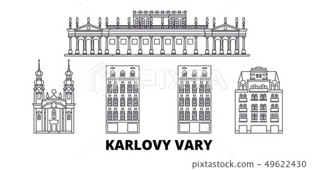 Czech Republic, Karlovy Vary line travel skyline set. Czech Republic, Karlovy Vary outline city Czech Republic, Karlovy Vary line travel skyline set. Czech Republic, Karlovy Vary outline city 49622430