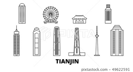 China, Tianjin line travel skyline set. China, Tianjin outline city vector illustration, symbol China, Tianjin line travel skyline set. China, Tianjin outline city vector illustration, symbol 49622591