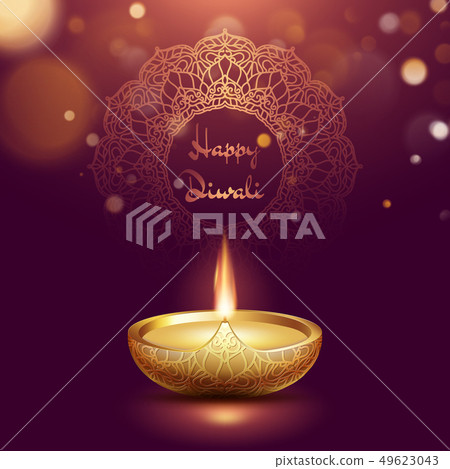 Happy diwali diya oil lamp template. Indian deepavali hindu festival of lights. EPS 10 Happy diwali diya oil lamp template. Indian deepavali hindu festival of lights. EPS 10 49623043