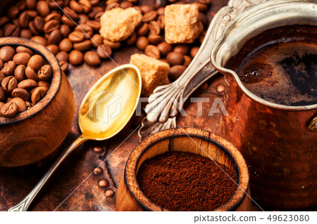 Ground coffee and beans Ground coffee and beans 49623080