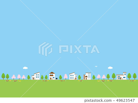 Background material-Landscape with a house 49623547