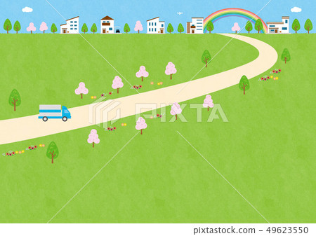 背景材料 - 與房子的風景 背景材料 - 與房子的風景 49623550