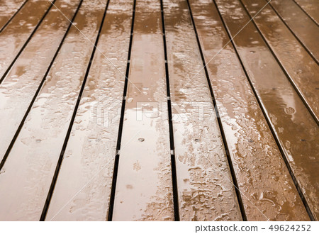 Wooden floor in rainy day Wooden floor in rainy day 49624252