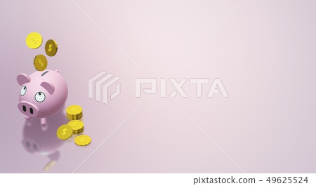 Piggy bank coin 3d rendering for money content - Stock Illustration ...