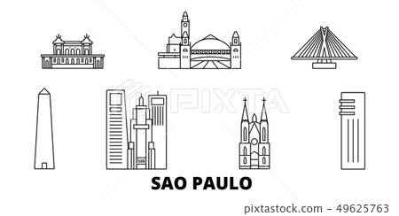 Brazil, Sao Paulo line travel skyline set. Brazil, Sao Paulo outline city vector illustration Brazil, Sao Paulo line travel skyline set. Brazil, Sao Paulo outline city vector illustration 49625763