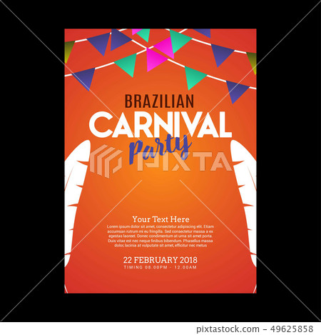 Happy Brazilian Carnival Day. Orange Happy Brazilian Carnival Day. Orange 49625858