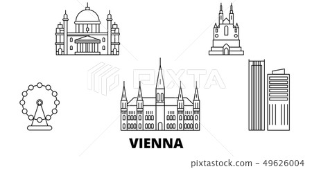 Austria, Vienna City line travel skyline set. Austria, Vienna City outline city vector illustration Austria, Vienna City line travel skyline set. Austria, Vienna City outline city vector illustration 49626004