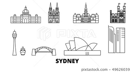 Australia, Sydney line travel skyline set. Australia, Sydney outline city vector illustration 49626039