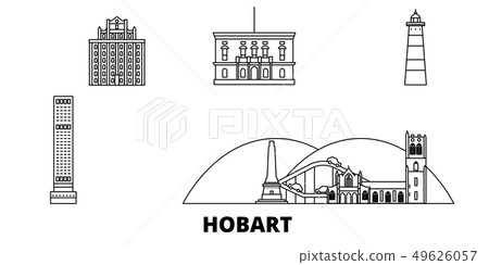 Australia, Hobart line travel skyline set. Australia, Hobart outline city vector illustration 49626057